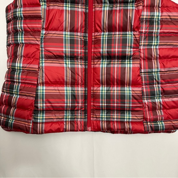 Lands' End Women's Plaid Print Red Puffer Vest Sleeveless Jacket sz M/P 10-12 - Picture 4 of 9